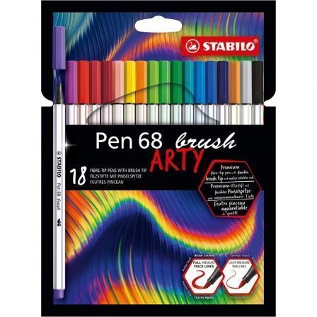 Stabilo Pen 68 Brush Arty 18 unidades